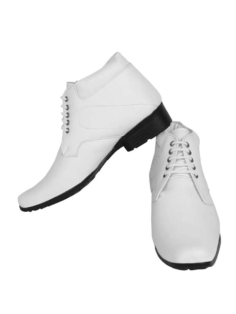 white synthetic & mesh laceup derbies - 19618733 -  Standard Image - 3