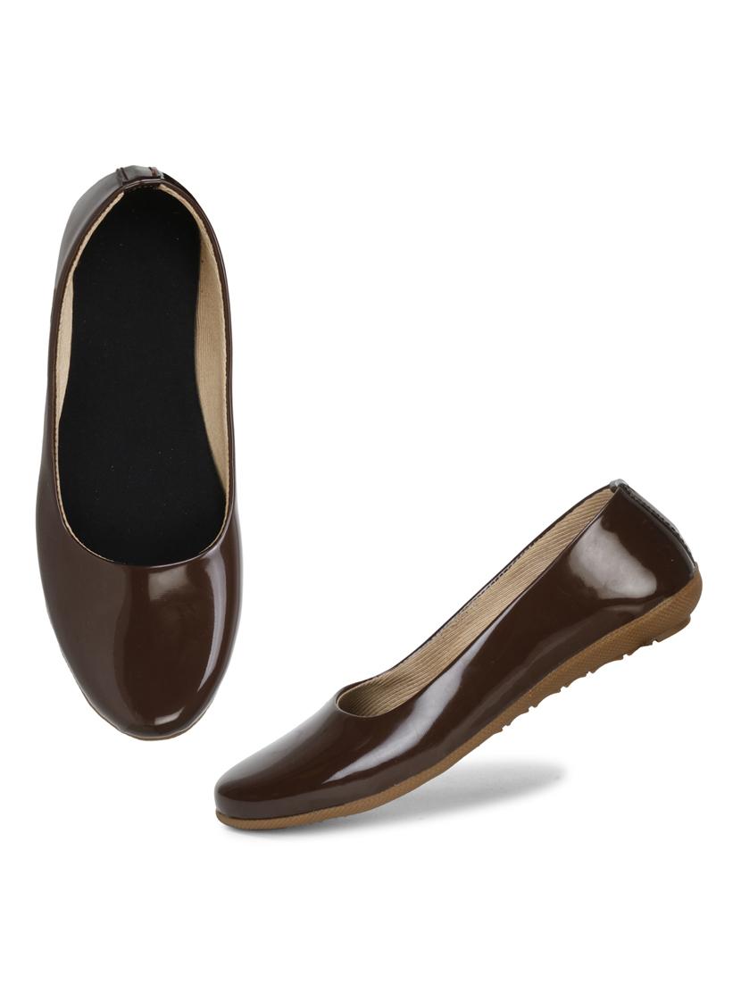 brown patent leather slip on ballerina - 19618759 - Standard Image - 3
