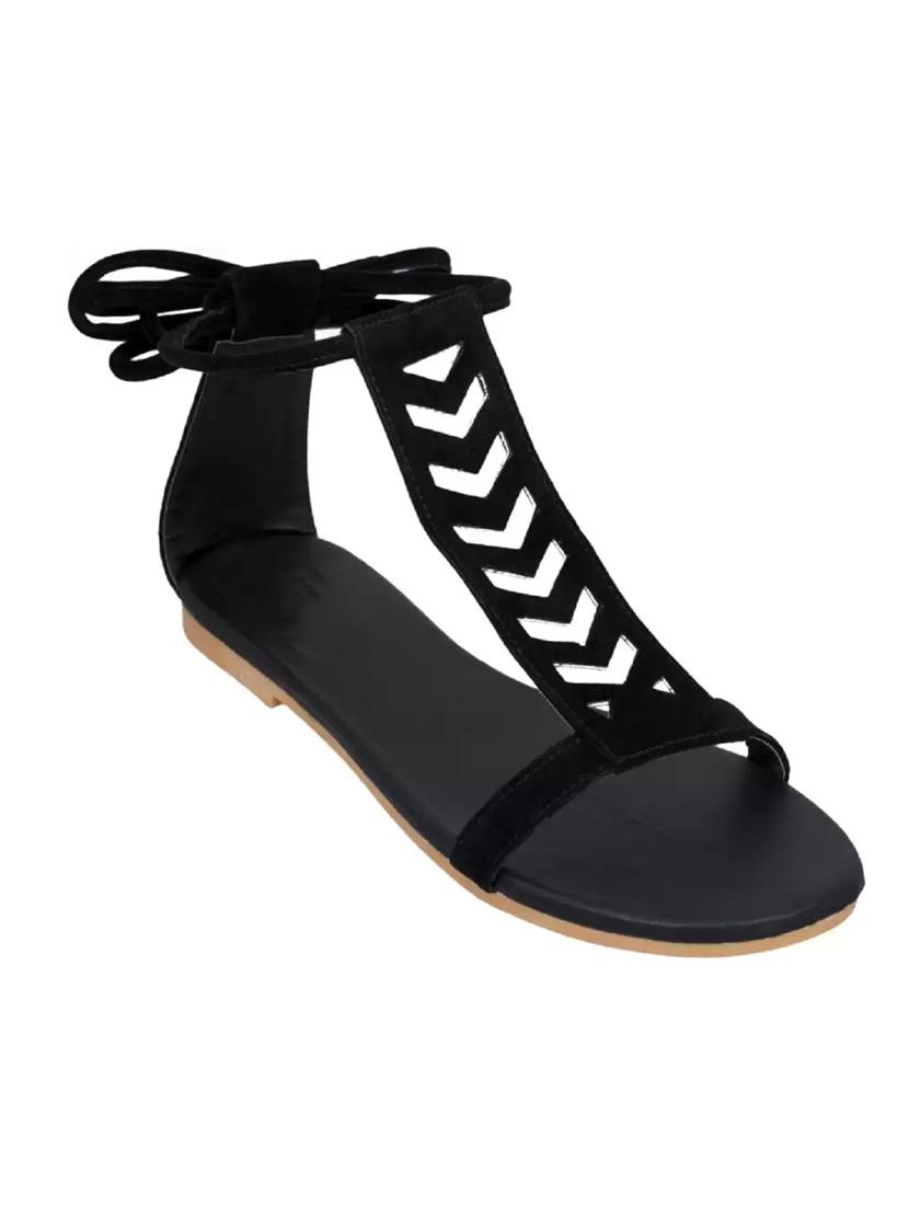 black synthetic slip on sandals - 19618779 -  Zoom Image - 0