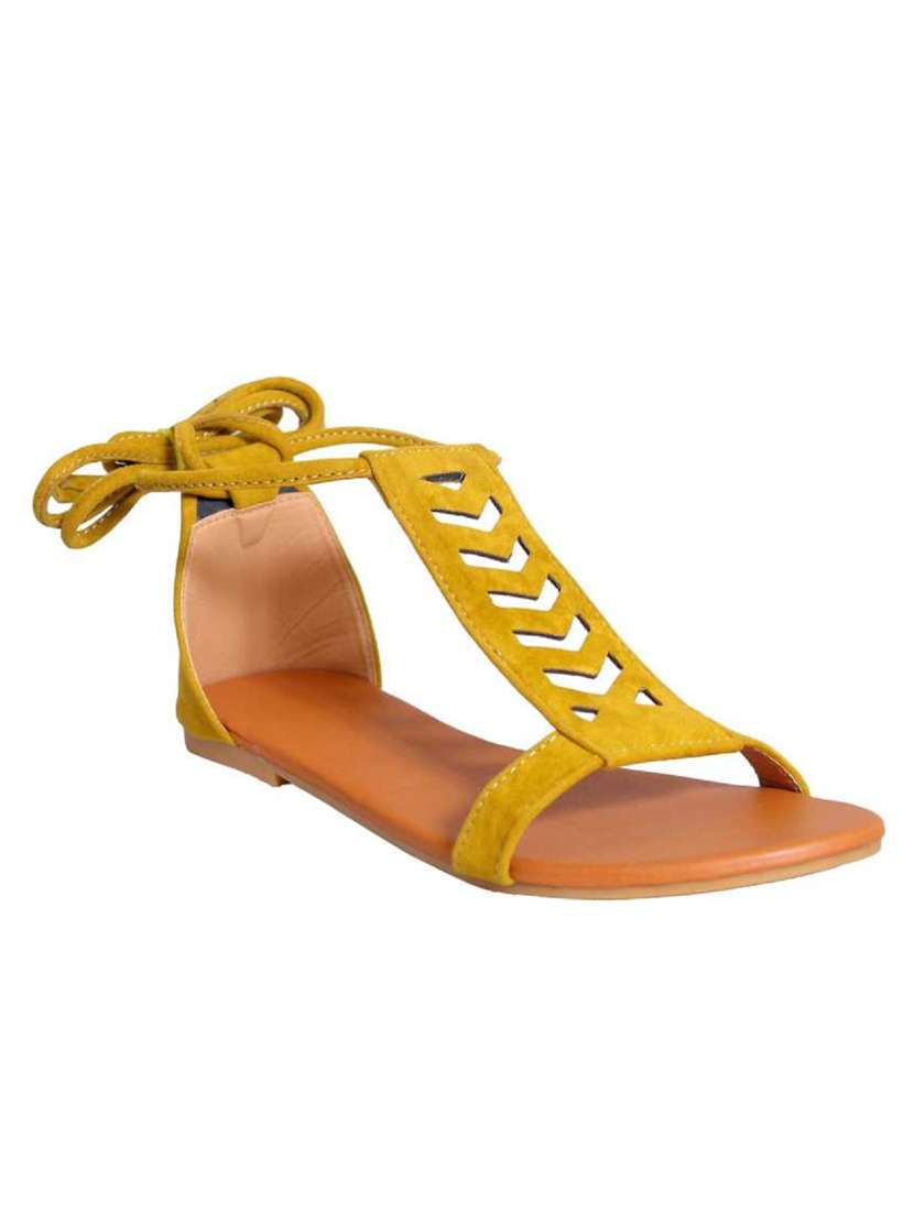 yellow synthetic slip on sandals - 19618781 -  Zoom Image - 0
