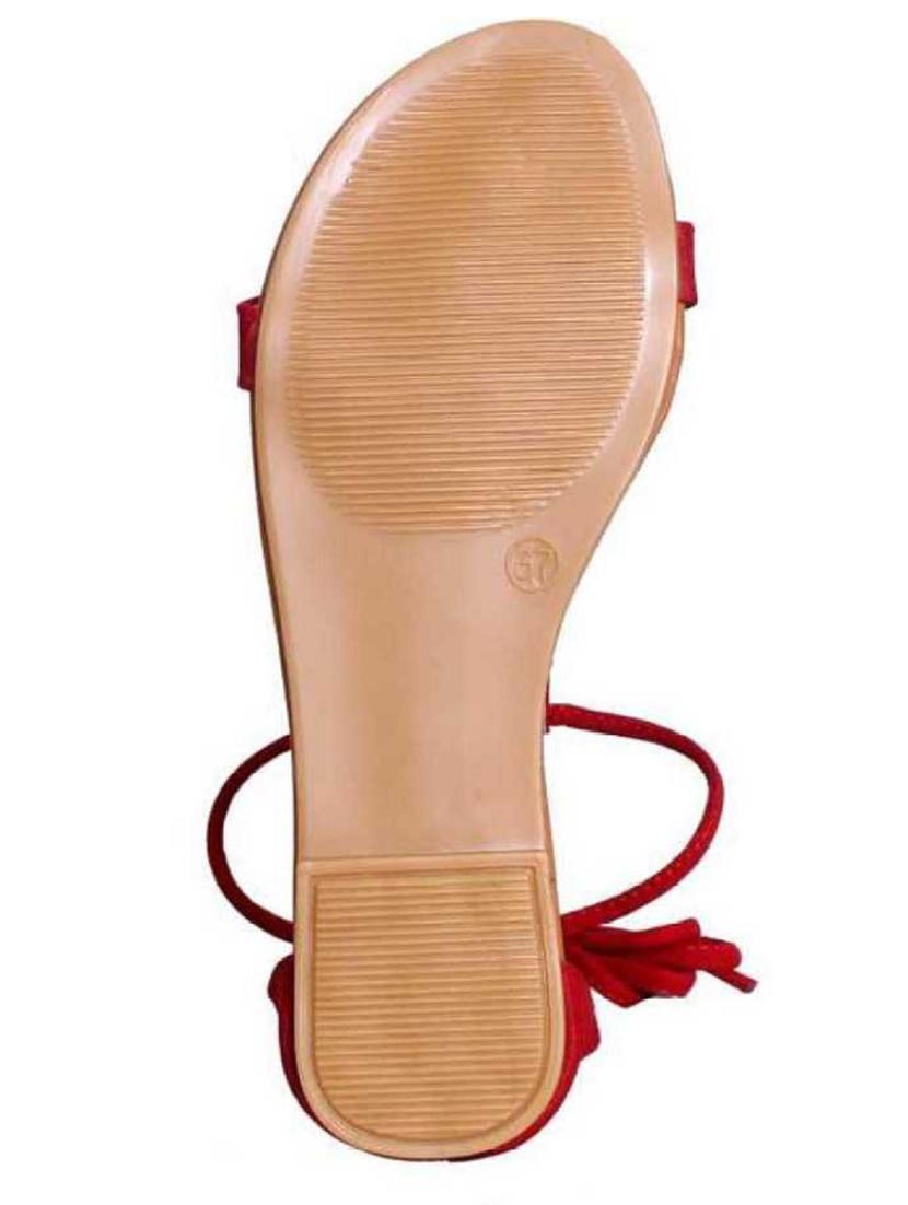 red slip on open sandal - 19618788 - Standard Image - 3