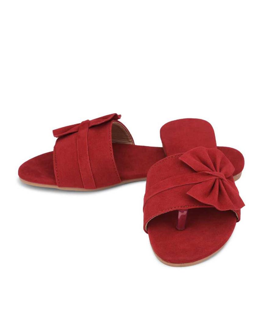 red synthetic slip on sandals - 19618797 - Zoom Image - 0