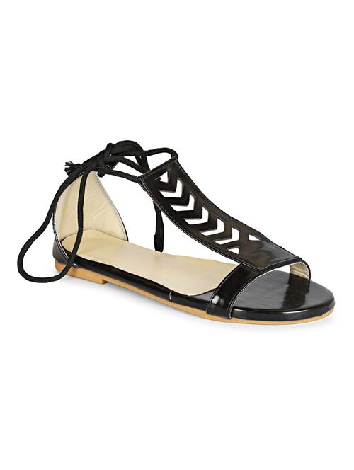 black lace up closed back sandal - 19618815 -  Standard Image - 0