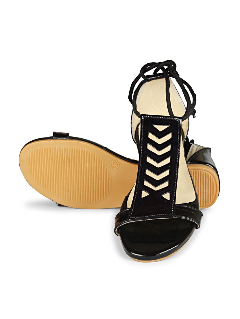 black lace up closed back sandal - 19618815 - Standard Image - 5