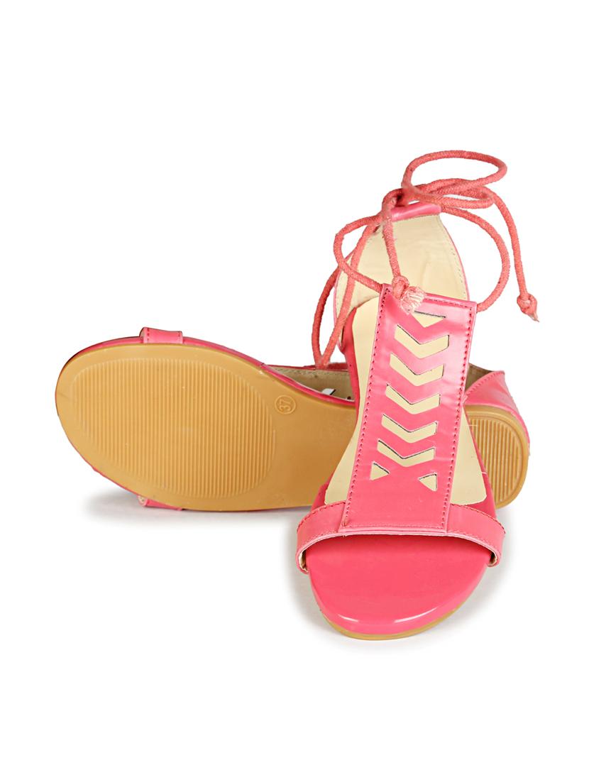 pink closed back lace up sandal - 19618817 - Standard Image - 5