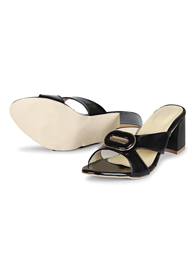 black patent leather slip on sandals - 19618864 - Standard Image - 5