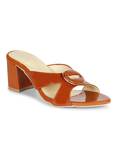 tan patent leather slip on sandals - 19618868 - Standard Image - 0