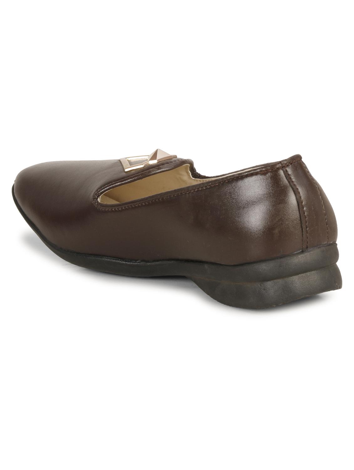 brown synthetic & mesh slip on moccasins - 19618872 - Standard Image - 3