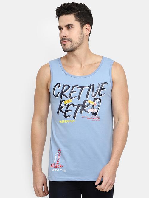sky blue cotton vest - 19620387 - Standard Image - 0