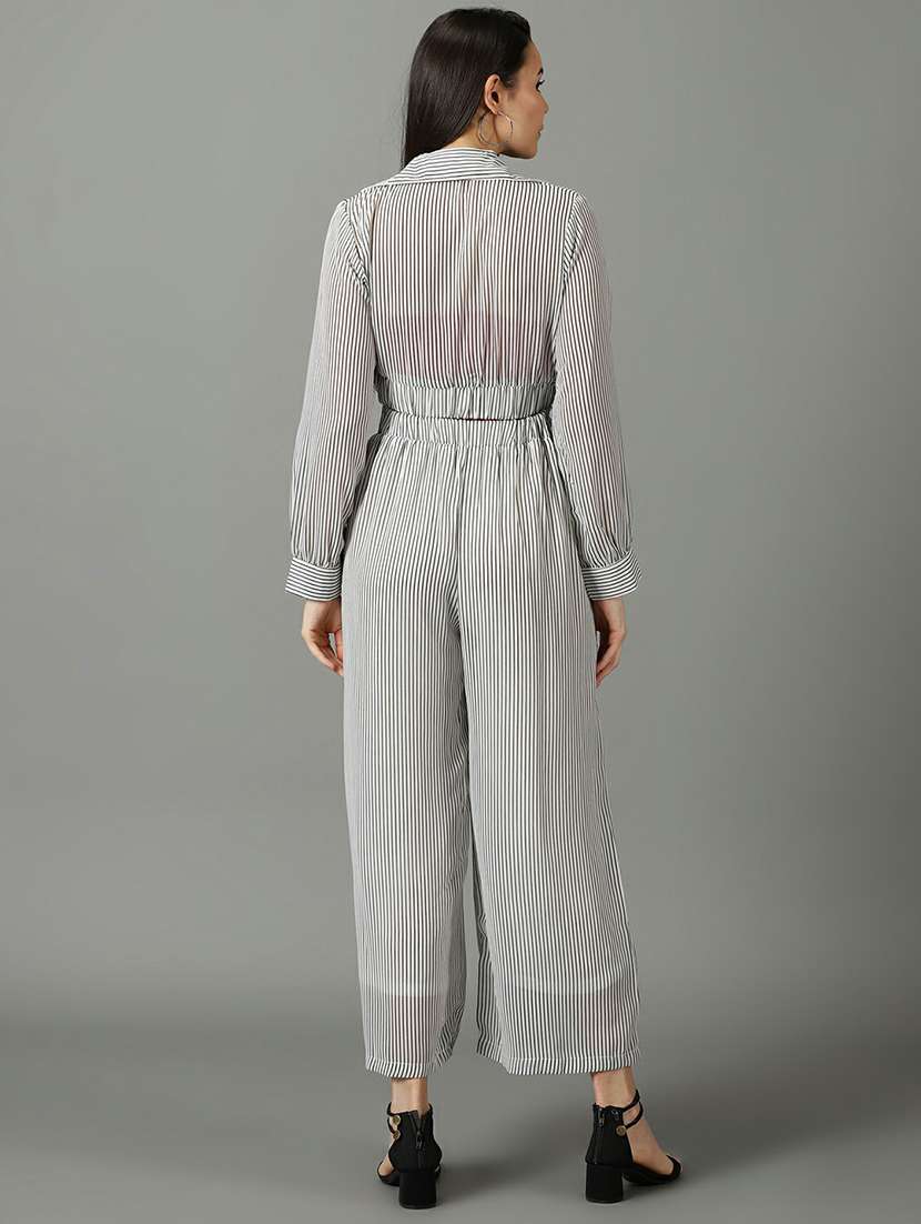 stripes print top and palazzos set co-ord - 19620539 -  Standard Image - 3