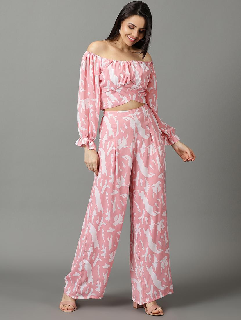 abstract print top and palazzos set co-ord - 19620558 - Zoom Image - 0