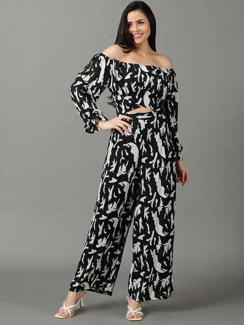 abstract print top and palazzos set co-ord - 19620559 - Standard Image - 0