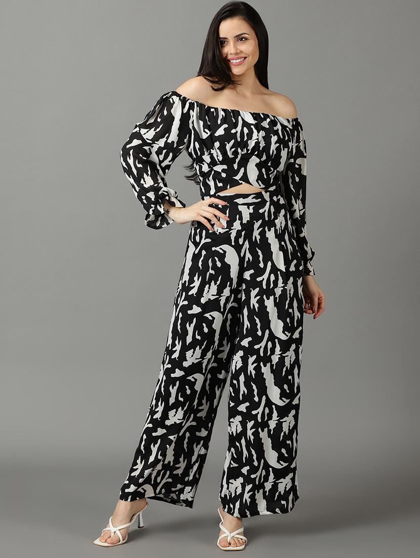 abstract print top and palazzos set co-ord - 19620559 - Zoom Image - 0