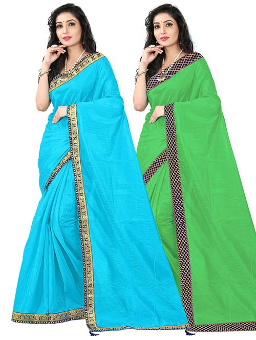 pack of 2 woven saree with blouse - 19620855 - Standard Image - 0