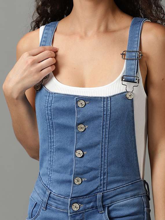 square neck dungaree jumpsuit - 19621549 -  Standard Image - 3