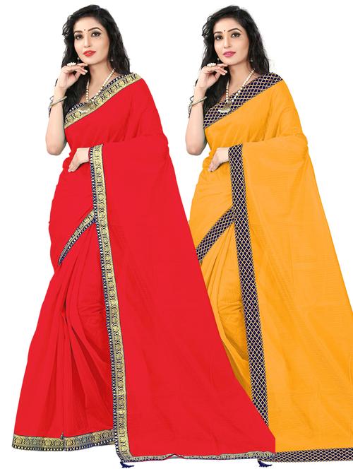 pack of 2 combo saree with blouse - 19621777 - Standard Image - 0