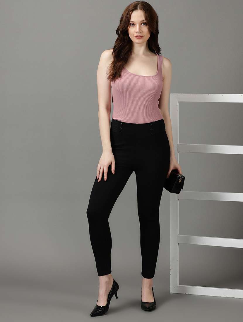 black polyester jeggings - 19621832 -  Standard Image - 3