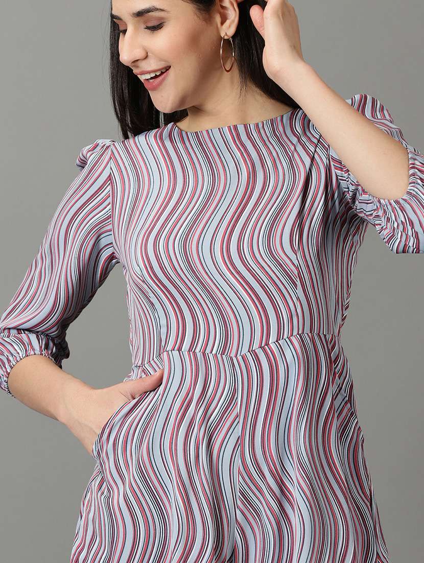 stripes printed full length jumpsuit - 19621847 -  Standard Image - 3