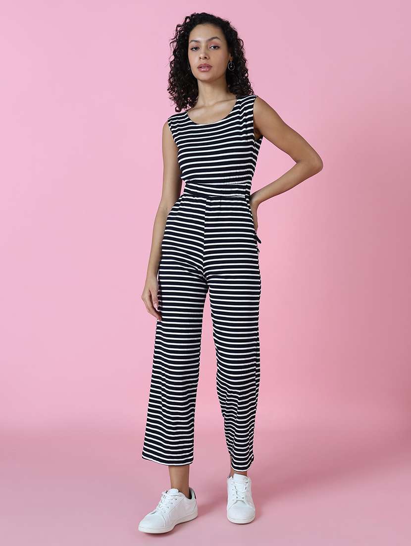 stripes printed full length jumpsuit - 19621856 -  Standard Image - 3