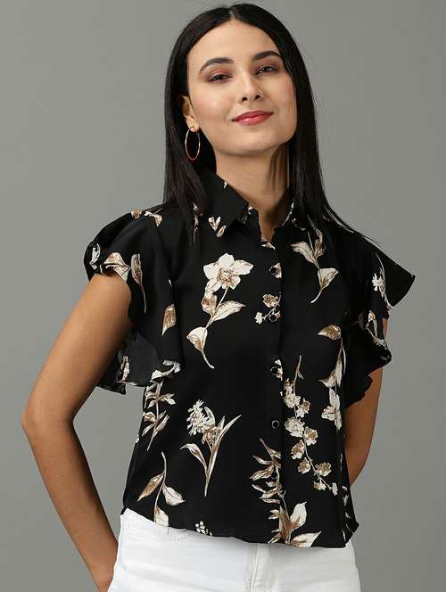 spread collar printed regular shirt - 19621863 - Standard Image - 0