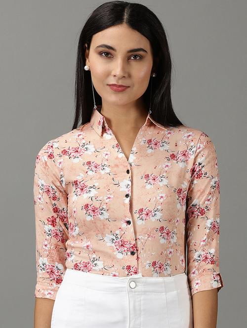 spread collar printed regular shirt - 19621864 - Standard Image - 0