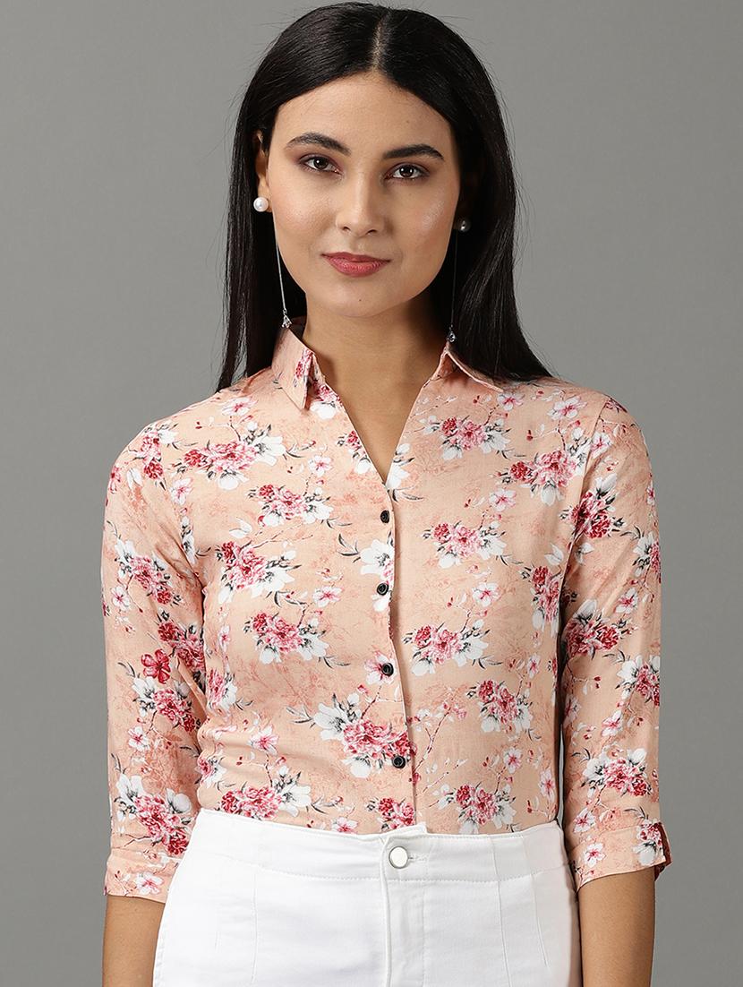 spread collar printed regular shirt - 19621864 - Zoom Image - 0