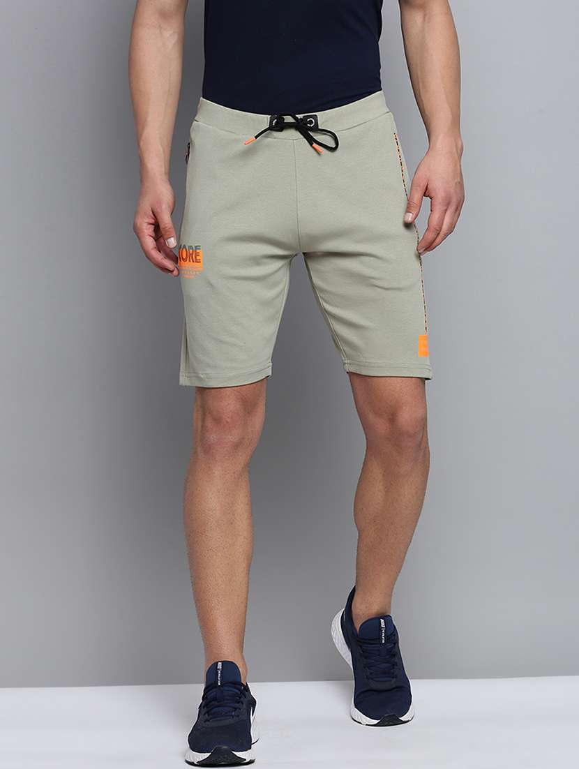 green solid sports short