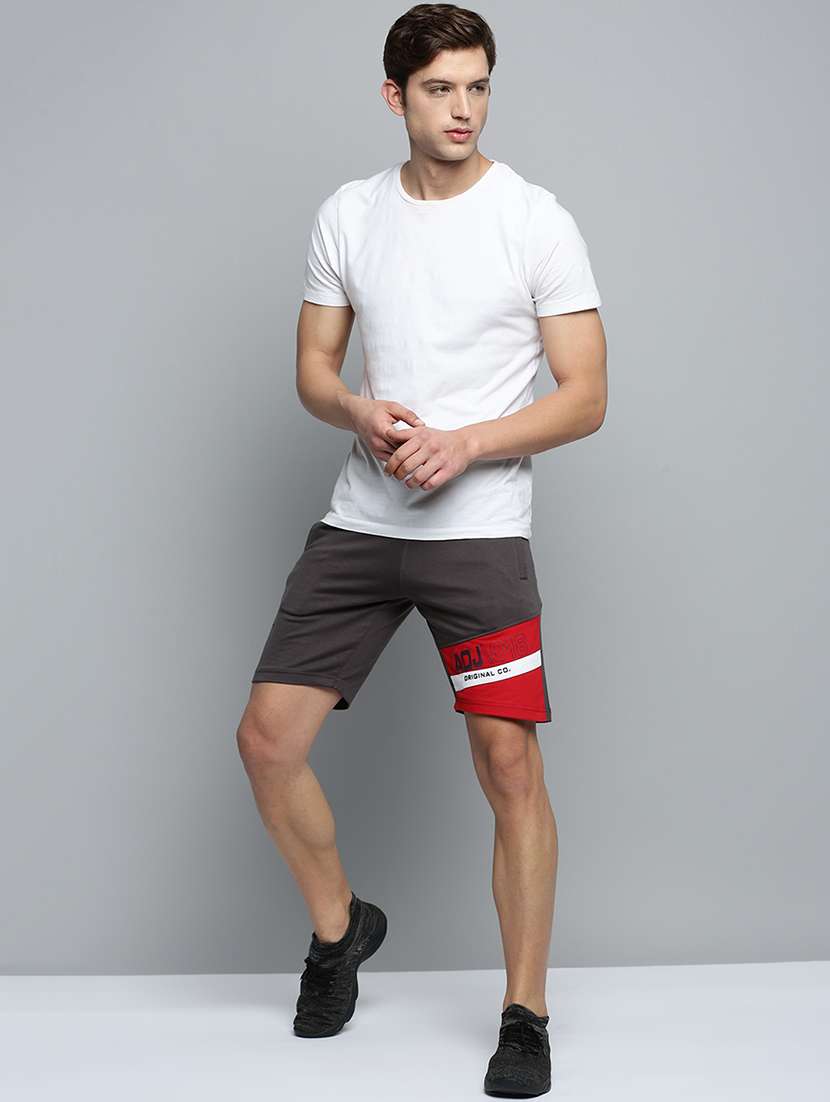 grey solid sports shorts - 19622637 -  Standard Image - 3