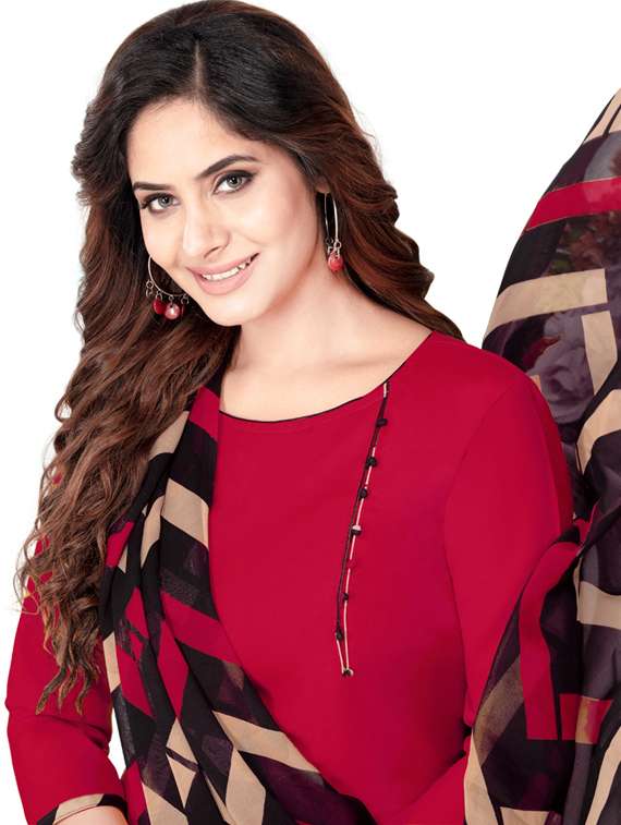 printed unstitched patiyala suit set - 19622763 - Standard Image - 3