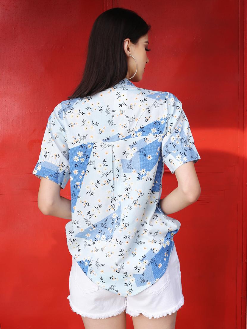 women's straight mandarin neck top - 19624673 - Standard Image - 3