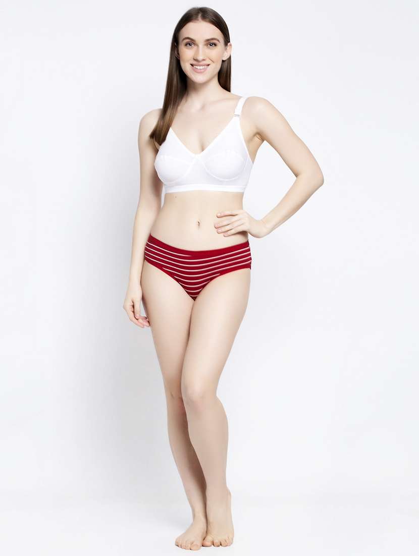 white cotton solid bra - 19625794 - Standard Image - 3