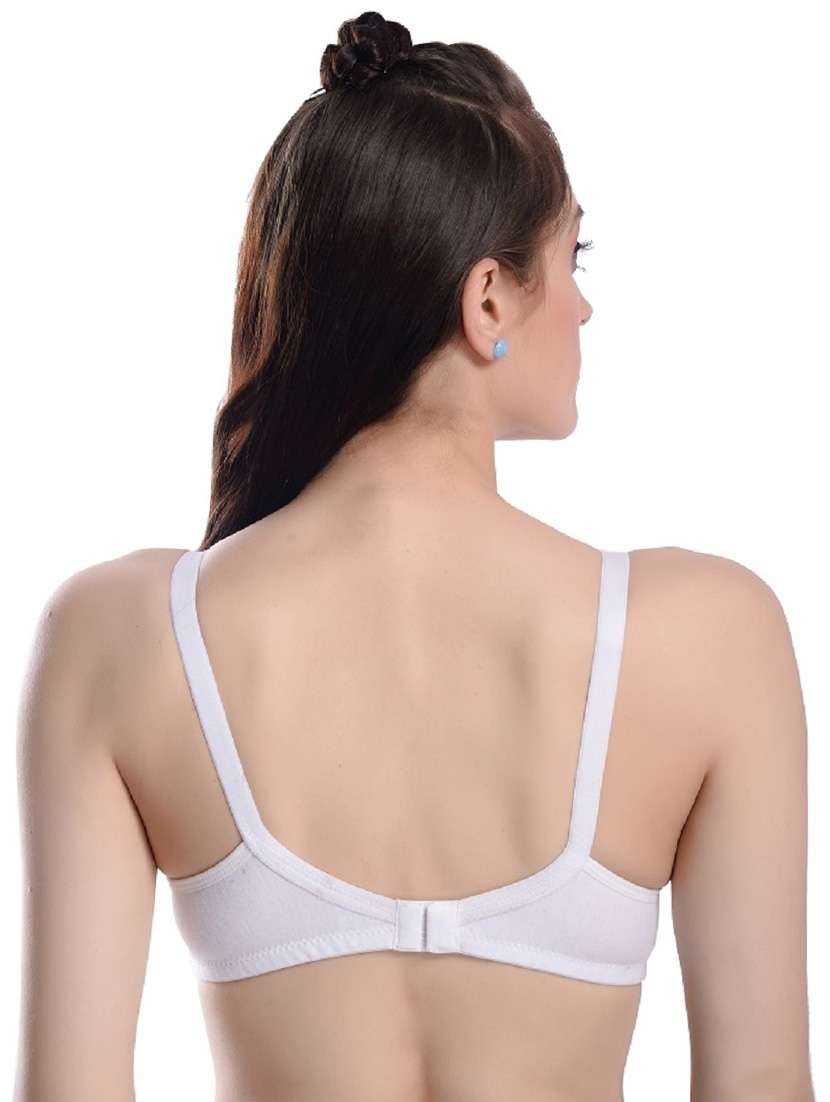 white cotton regular bra - 19625801 - Standard Image - 3