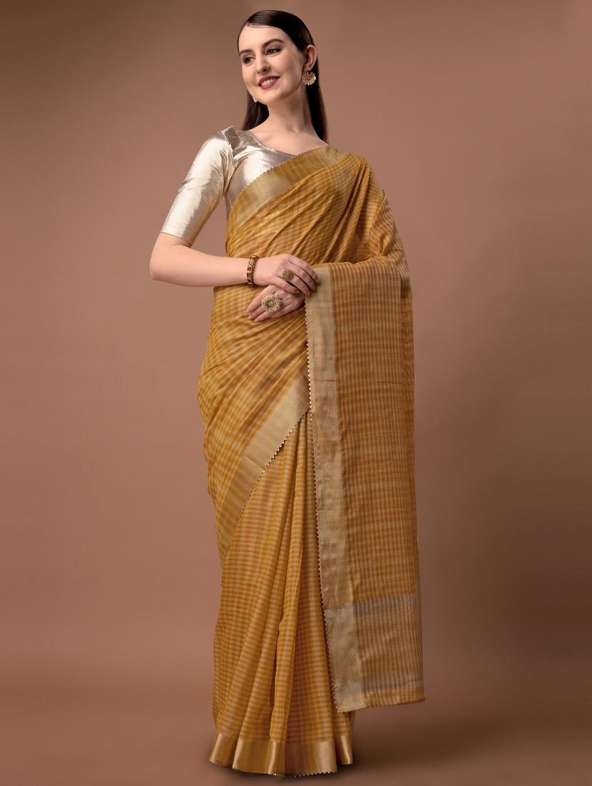 solid with borders handloom saree - 19626262 - Zoom Image - 0
