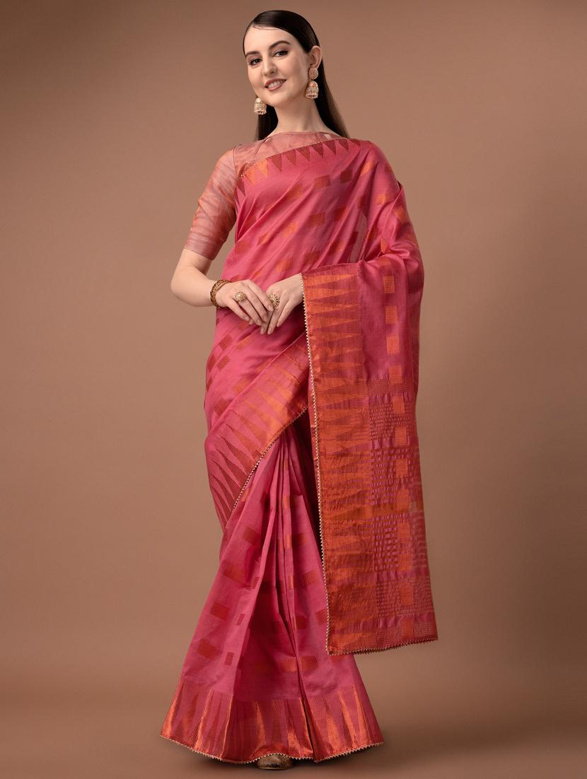 solid with borders handloom saree - 19626263 -  Zoom Image - 0