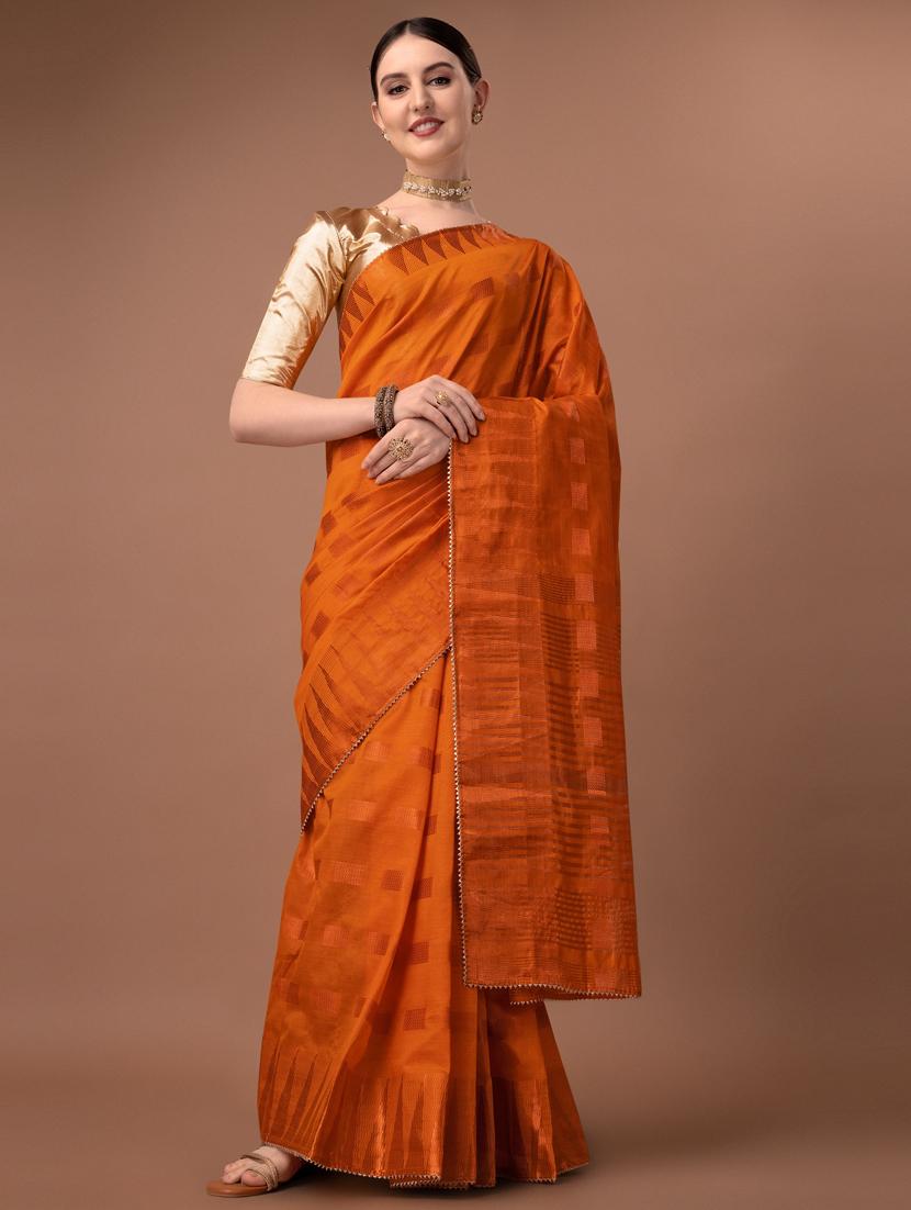 solid with borders handloom saree - 19626264 - Zoom Image - 0
