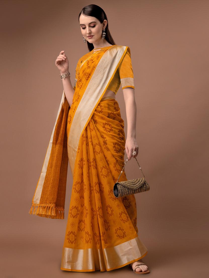 solid with borders handloom saree - 19626272 - Standard Image - 3