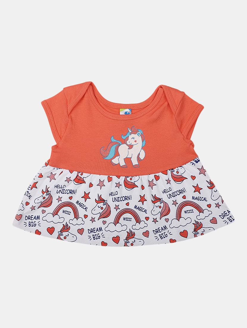 girls round neck short sleeves frock - 19626556 -  Zoom Image - 0