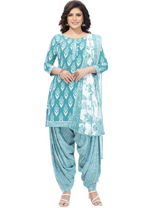 printed unstitched patiyala suit set - 19626640 - Standard Image - 0