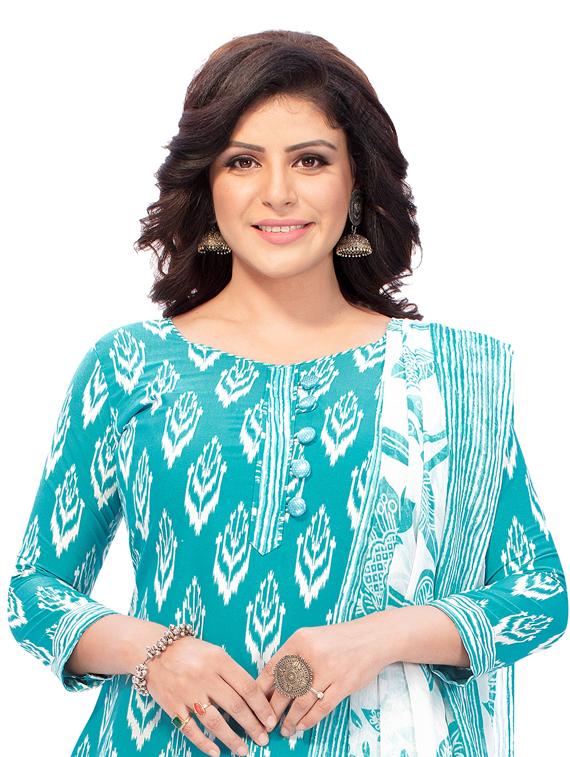 printed unstitched patiyala suit set - 19626640 - Standard Image - 3