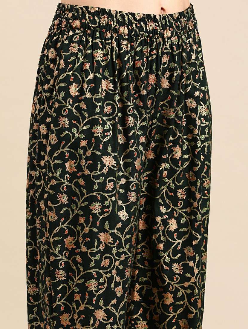 women foil printed round neck kurta pant set - 19631387 -  Standard Image - 8