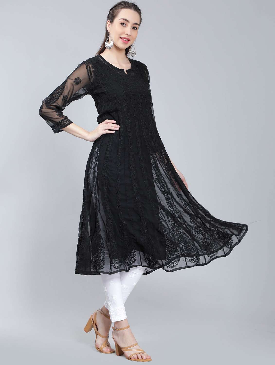 women's anarkali kurta - 19631883 - Standard Image - 3