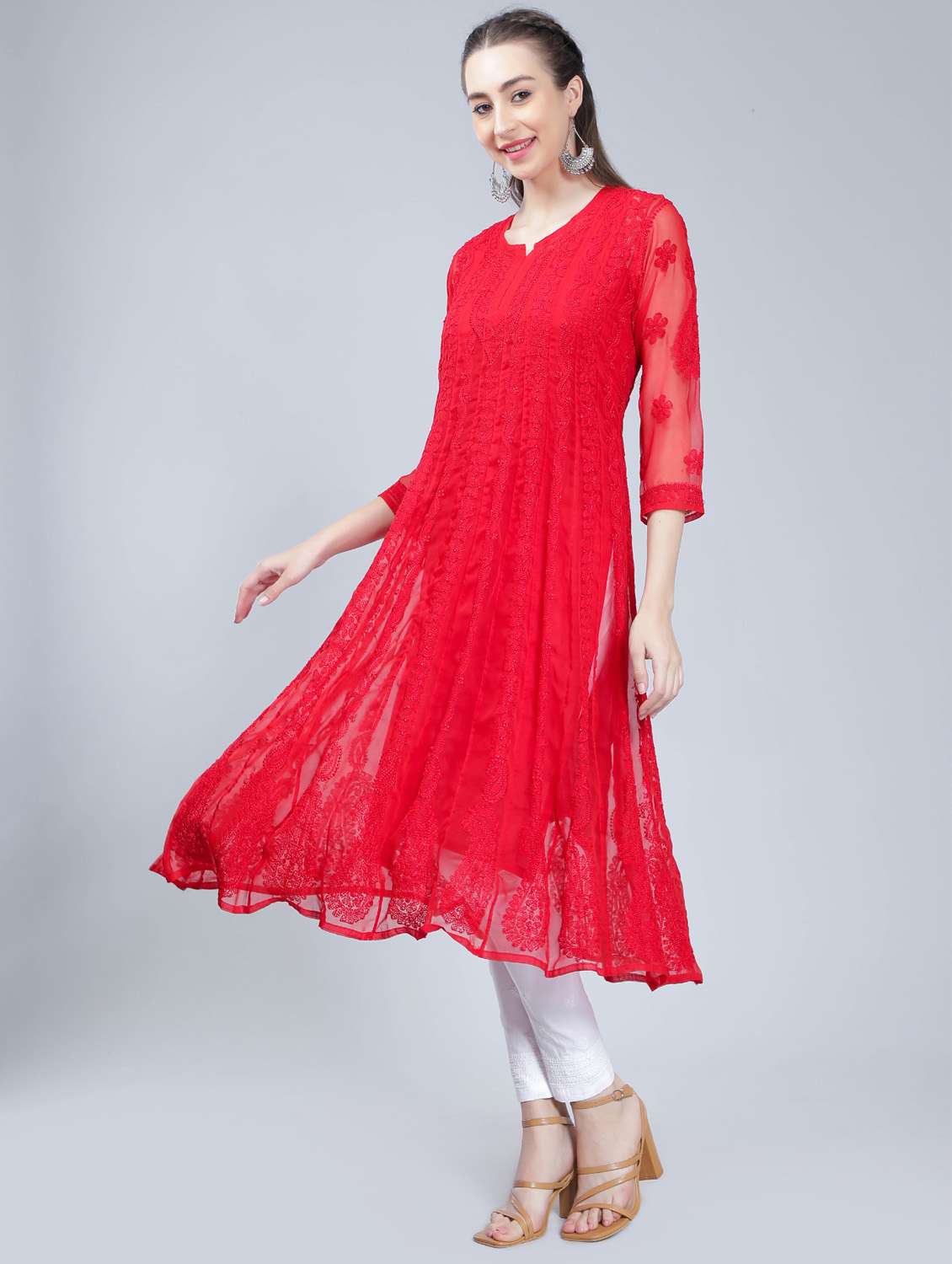 women's flared kurta - 19631885 -  Standard Image - 3