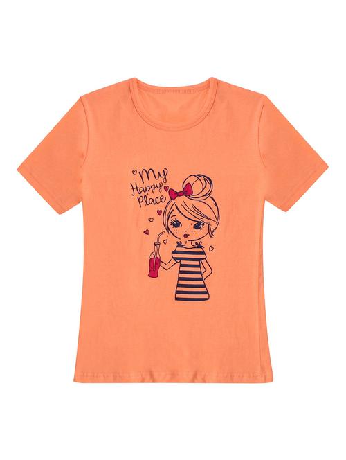girls round neck printed regular tee - 19635350 -  Standard Image - 0