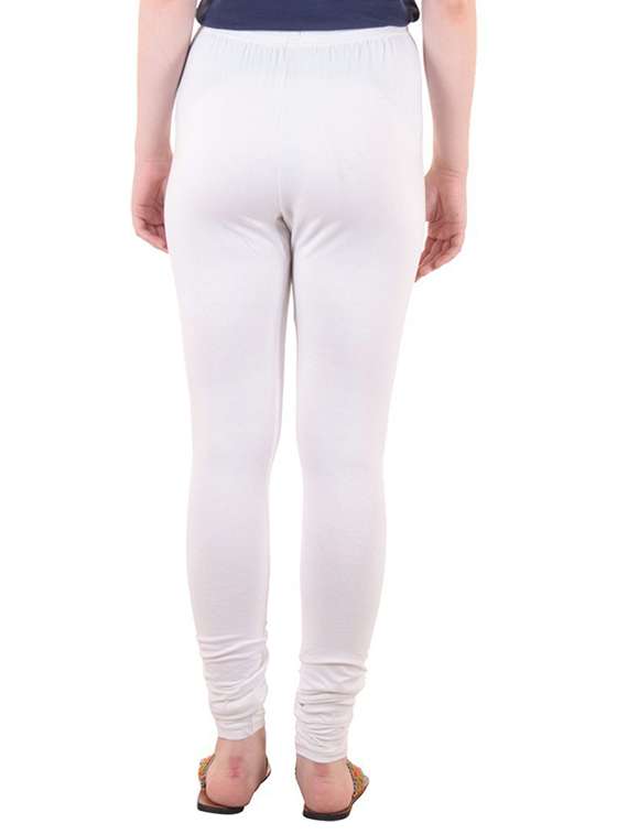 white cotton lycra leggings - 19637574 -  Standard Image - 3