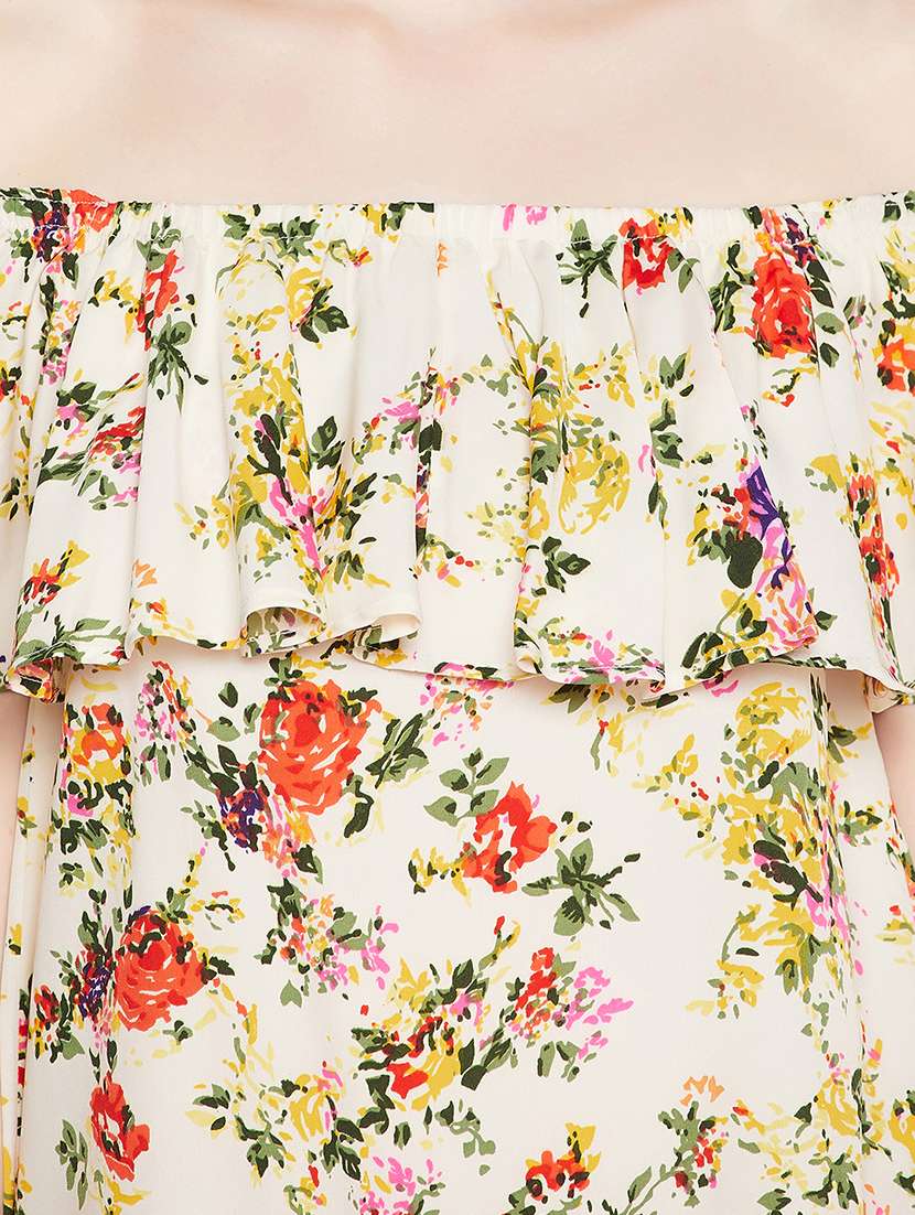 women printed off shoulder dress - 19639030 -  Standard Image - 5