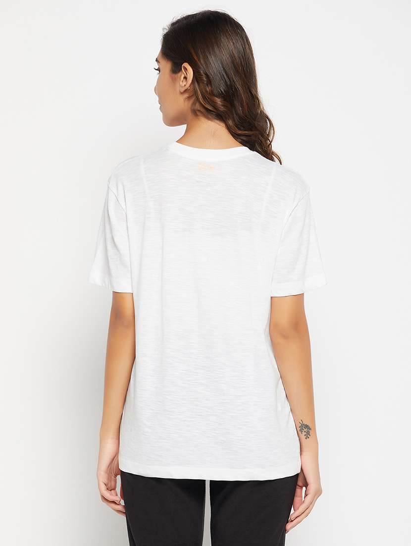 women's front print round neck t-shirt - 19639143 -  Standard Image - 3