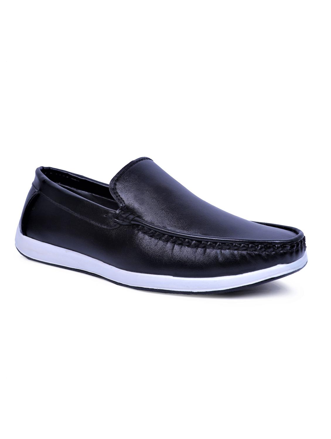 black artificial leather slip on loafers - 19643405 - Zoom Image - 0