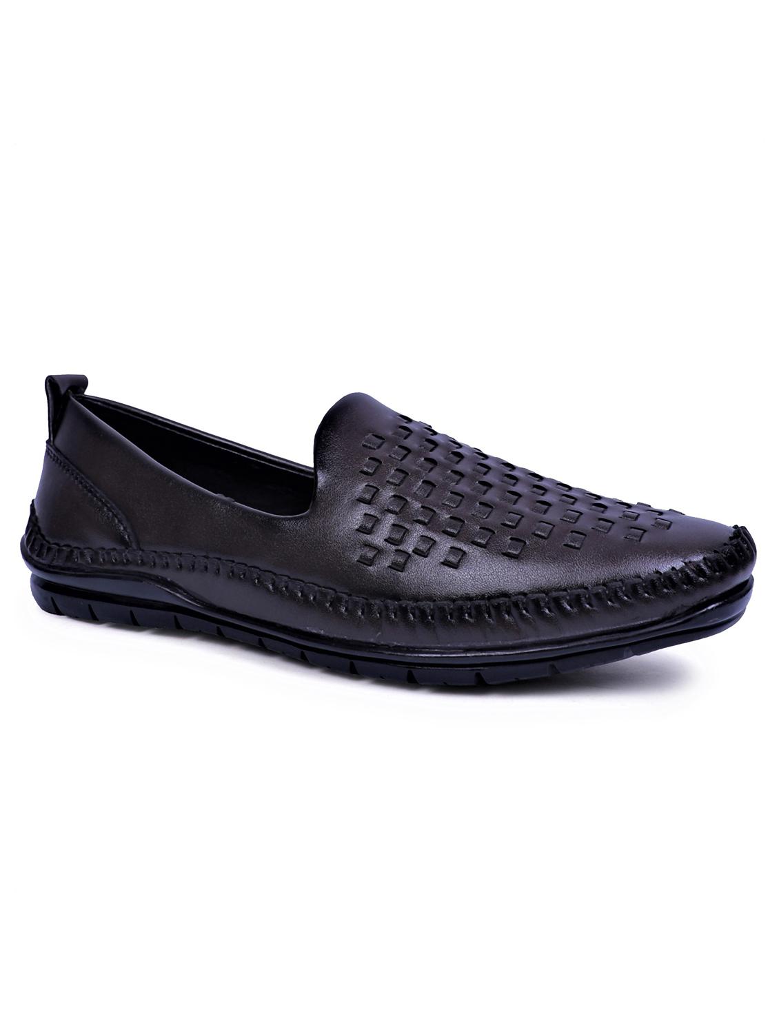 brown artificial leather slip on loafers - 19643415 -  Zoom Image - 0