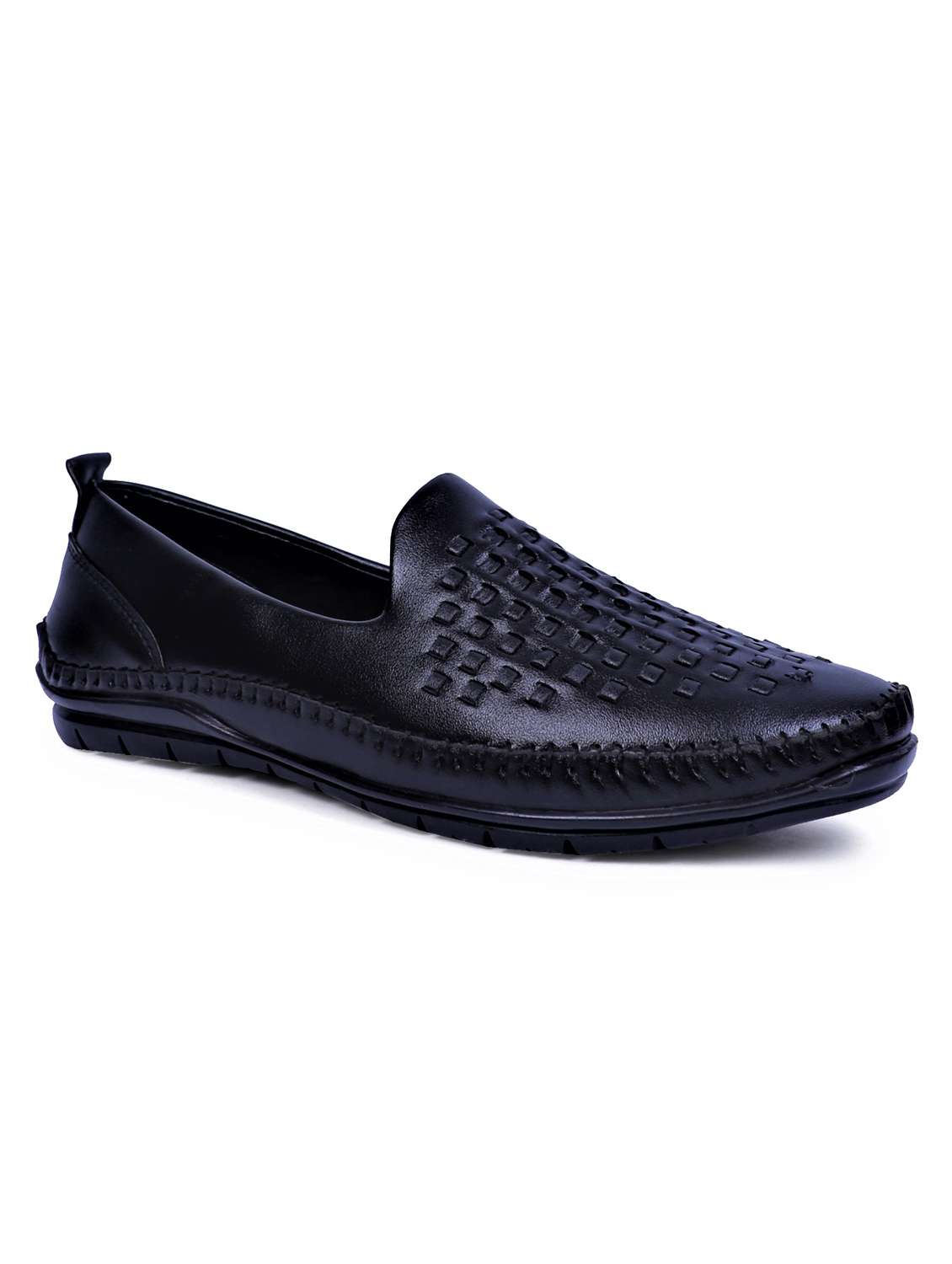 black artificial leather slip on loafers - 19643417 - Zoom Image - 0