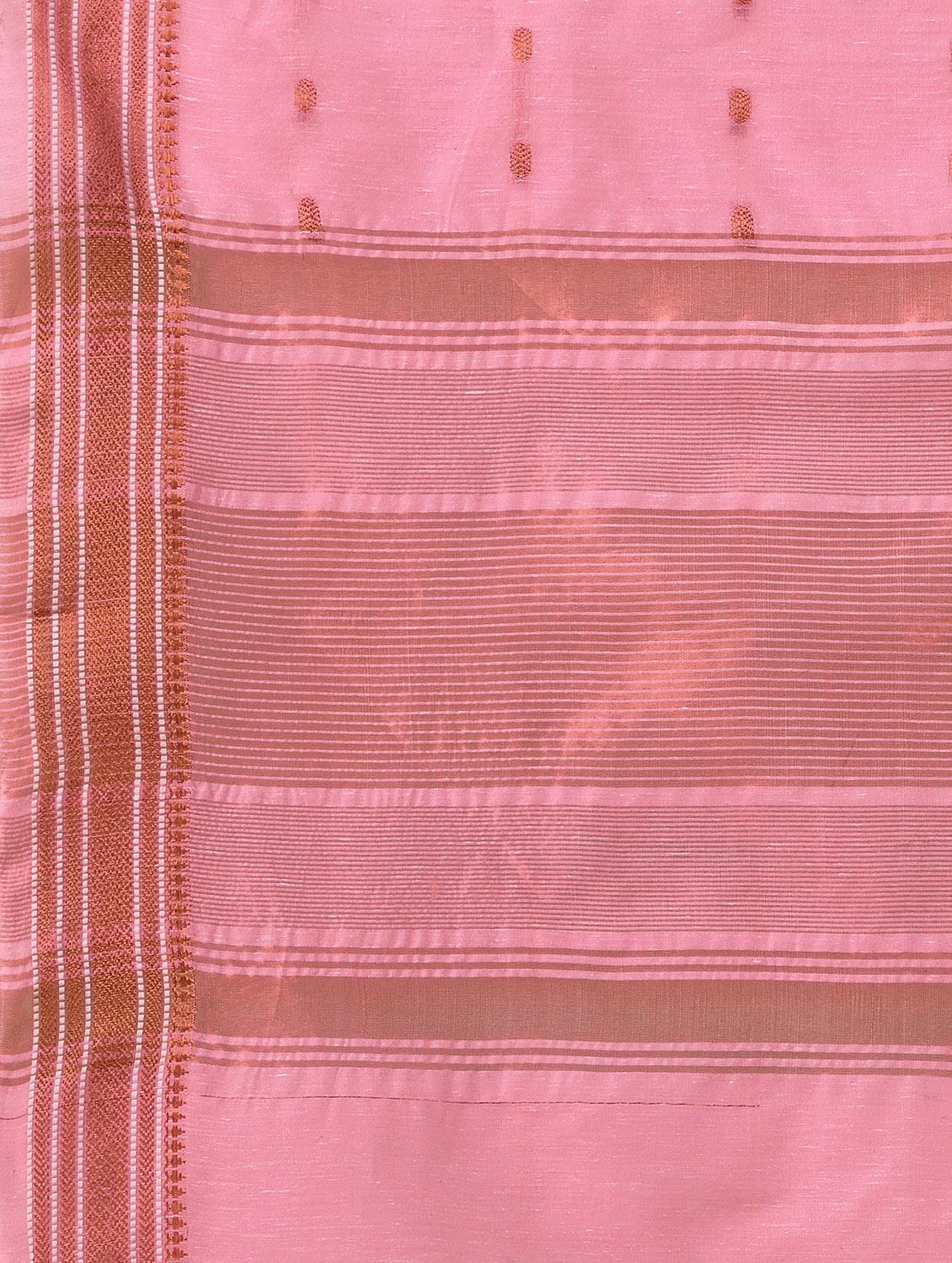 solid with borders handloom saree with blouse - 19643503 - Standard Image - 5